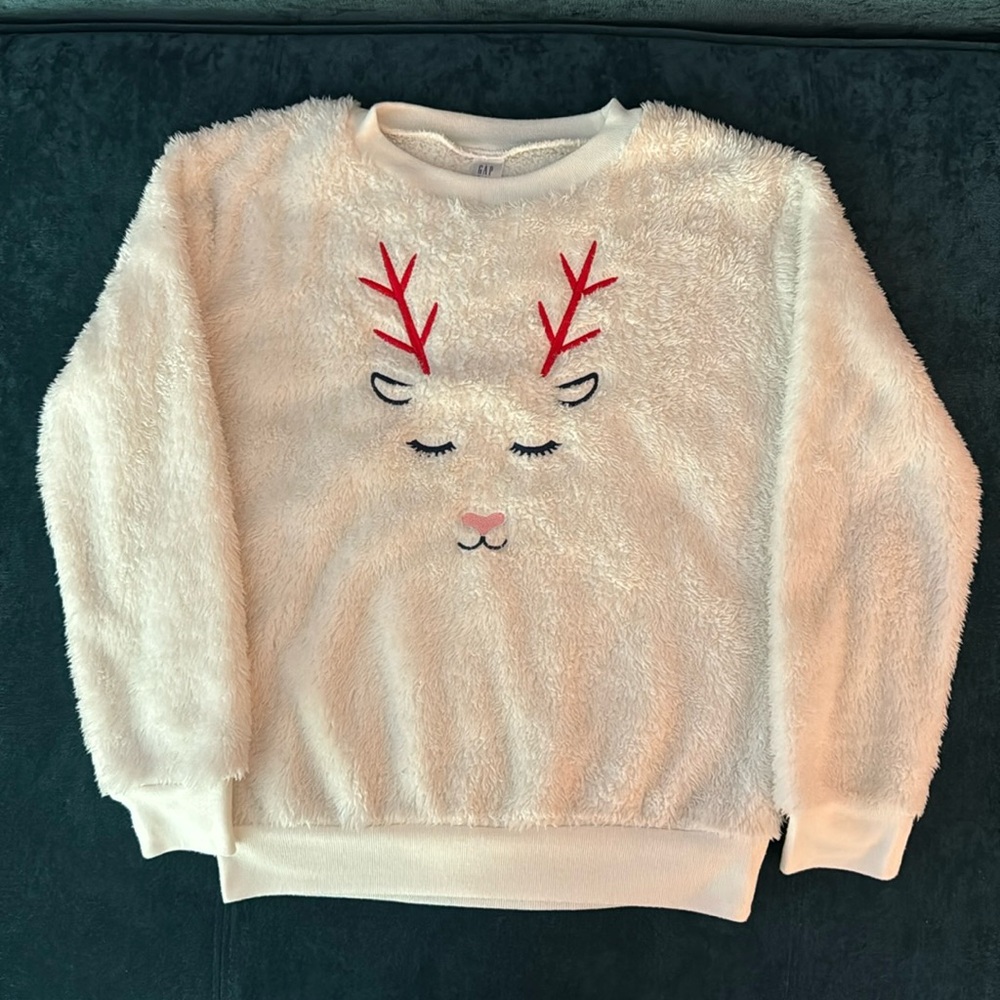 Gap Kids Fuzzy Reindeer Sleep Top